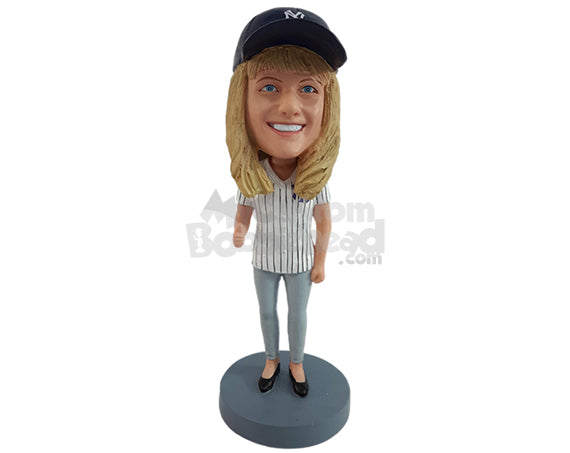 Custom Bobblehead Female baseball fan chearing with with a thumb up hand sign - Sports & Hobbies Baseball & Softball Personalized Bobblehead & Action Figure Custom Bobblehead Female baseball fan chearing with with a thumb up hand sign - Sports & Hobbies Baseball & Softball Personalized Bobblehead & Action Figure